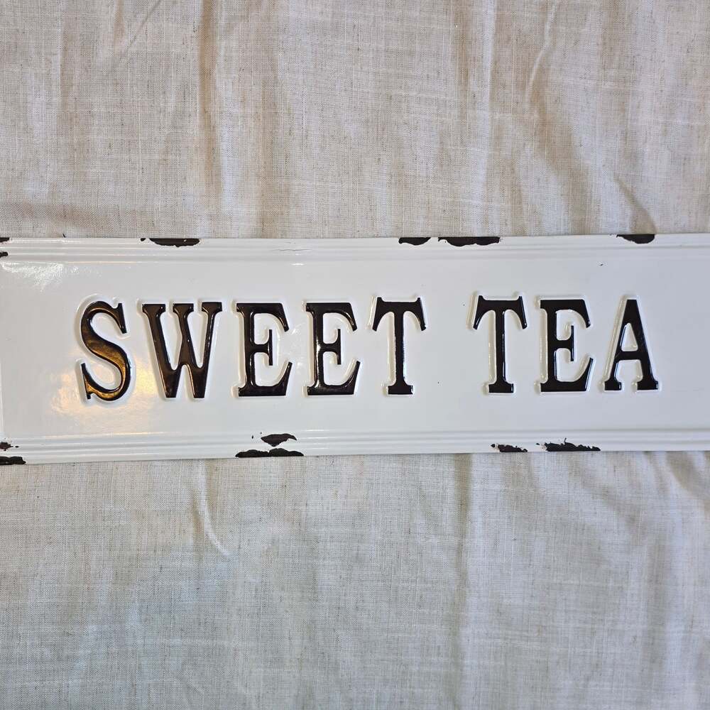 Sweet Tea Chic Vintage Look Farmhouse Wall Decor 6x18 Metal Sign